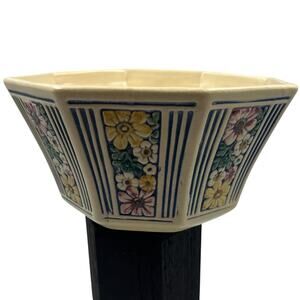 Vintage Weller Tall Console Bowl Florala Pastel Pattern 1920's Cottage Core Boho